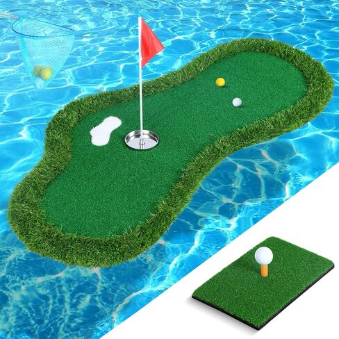 لعبة غولف خضراء عائمة لحمام السباحة، منطقة خضراء عائمة لحمام السباحة، بحيرة مع مسترد الكرة وحبال مضادة للانجراف، مجموعة حصيرة تقطيع الجولف للاعبي الغولف للتنافس وتحسين مهاراتهم في الهواء الطلق in Kuwait