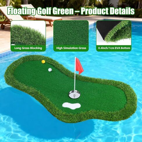 لعبة غولف خضراء عائمة لحمام السباحة، منطقة خضراء عائمة لحمام السباحة، بحيرة مع مسترد الكرة وحبال مضادة للانجراف، مجموعة حصيرة تقطيع الجولف للاعبي الغولف للتنافس وتحسين مهاراتهم في الهواء الطلق in Kuwait