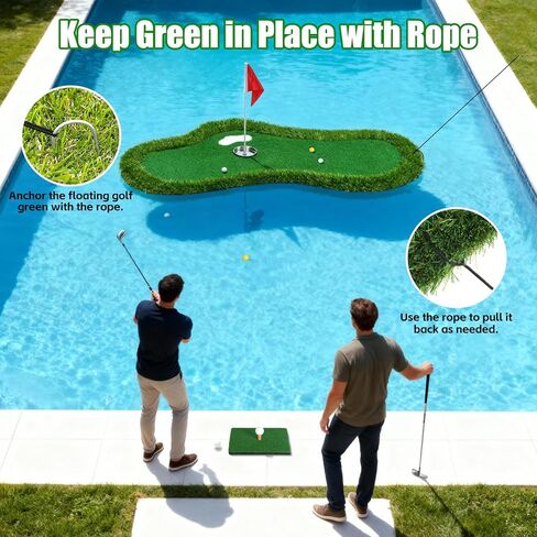 لعبة غولف خضراء عائمة لحمام السباحة، منطقة خضراء عائمة لحمام السباحة، بحيرة مع مسترد الكرة وحبال مضادة للانجراف، مجموعة حصيرة تقطيع الجولف للاعبي الغولف للتنافس وتحسين مهاراتهم في الهواء الطلق in Kuwait