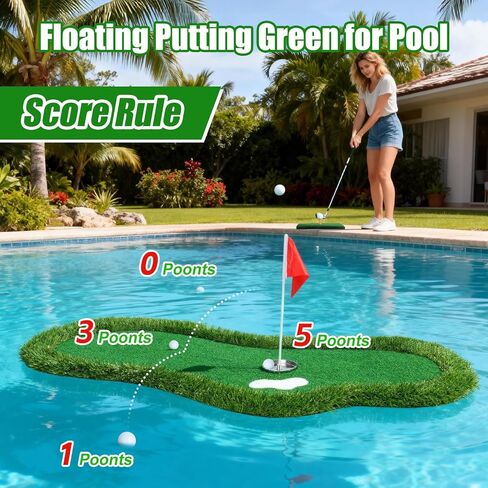 لعبة غولف خضراء عائمة لحمام السباحة، منطقة خضراء عائمة لحمام السباحة، بحيرة مع مسترد الكرة وحبال مضادة للانجراف، مجموعة حصيرة تقطيع الجولف للاعبي الغولف للتنافس وتحسين مهاراتهم في الهواء الطلق in Kuwait