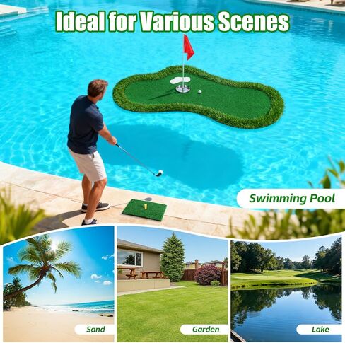 لعبة غولف خضراء عائمة لحمام السباحة، منطقة خضراء عائمة لحمام السباحة، بحيرة مع مسترد الكرة وحبال مضادة للانجراف، مجموعة حصيرة تقطيع الجولف للاعبي الغولف للتنافس وتحسين مهاراتهم في الهواء الطلق in Kuwait