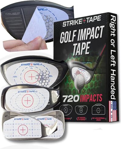 شريط تأثير الجولف STRIKEPRO StrikeTape. اليد اليمنى أو اليسرى. مُحسّن للإزالة النظيفة وتأثيرات التأرجح المتعددة. اختر التسميات الخاصة بك، أو ملصقات تأثير السائق فقط أو برامج التشغيل المجمعة/الهجينة/المكاوي. in Kuwait
