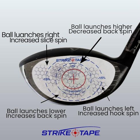 STRIKEPRO StrikeTape Golf Impact Tape. Right or Left Handed. Optimized for Clean Removal and Multiple Swing impacts. Choose Your Labels, Driver Impact Labels only or Combo Drivers/Hybrids/Irons. in Saudi Arabia