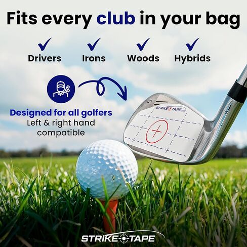 STRIKEPRO StrikeTape Golf Impact Tape. Right or Left Handed. Optimized for Clean Removal and Multiple Swing impacts. Choose Your Labels, Driver Impact Labels only or Combo Drivers/Hybrids/Irons. in Saudi Arabia