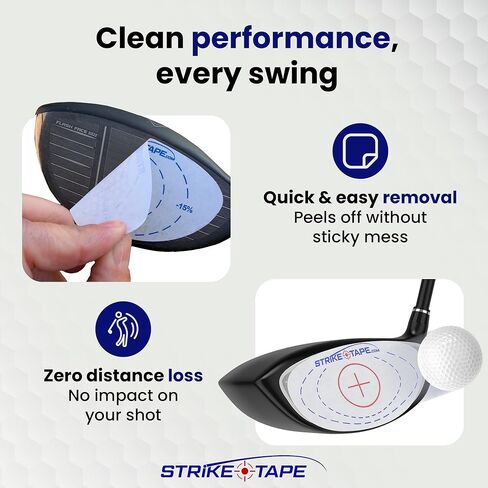 STRIKEPRO StrikeTape Golf Impact Tape. Right or Left Handed. Optimized for Clean Removal and Multiple Swing impacts. Choose Your Labels, Driver Impact Labels only or Combo Drivers/Hybrids/Irons. in Saudi Arabia