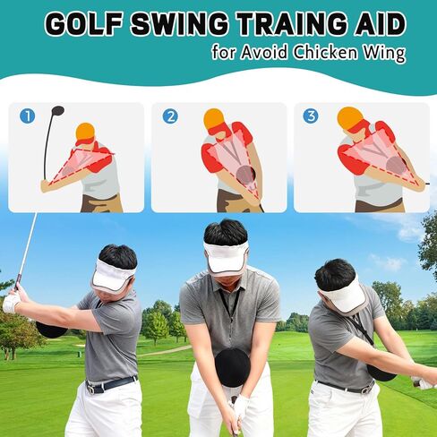 Golf Training Aid, Smart Ball for Golf Swing Trainer, Golf Training Ball Between Arms - Connector & Hanger Golf Practice Equipment, Inflatable Golf Swing Ball - Posture Correction for Beginners in Kuwait
