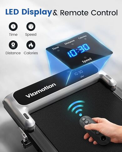 جهاز سير للمشي مع شريط مقبض وميل قابل للتعديل، جهاز سير محمول صغير الحجم للمكتب المنزلي، جهاز سير هادئ مضاد للانزلاق تحت المكتب بقوة 2.5 حصان، جهاز تحكم عن بعد في السرعة من 0.6 إلى 3.8 ميل في الساعة، 265 رطل in Kuwait