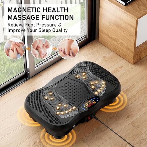 Vibration Plate Exercise Machine, 130 Levels Full Body Workout Vibrating Plate for Lymphatic Drainage Weight Loss, 450 Lbs Capacity Shake Platform with Resistance Bands Bluetooth for Women Men in Kuwait