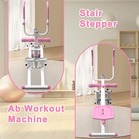 جهاز تمارين البطن والدرج 2 في 1 من كينماك - مدرب متعدد الوظائف - ترقية عالية الكفاءة لجهاز Stairmaster وجهاز تدريب عضلات البطن، معدات تمارين الجسم بالكامل لتمارين الصالة الرياضية المنزلية in Kuwait