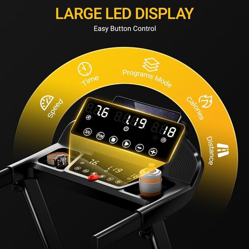 16% Incline Treadmill with Handle, 4-in-1 Foldable Treadmill with Triple-Screen Console, 3.0HP Quiet Brushless Treadmills for Home and Office Use, 400 LBS Capacity in Kuwait