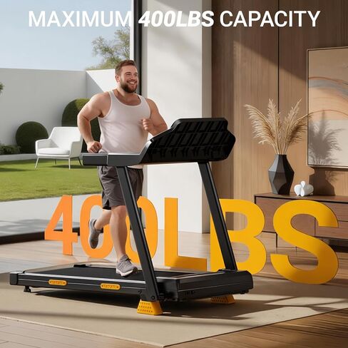 16% Incline Treadmill with Handle, 4-in-1 Foldable Treadmill with Triple-Screen Console, 3.0HP Quiet Brushless Treadmills for Home and Office Use, 400 LBS Capacity in Kuwait