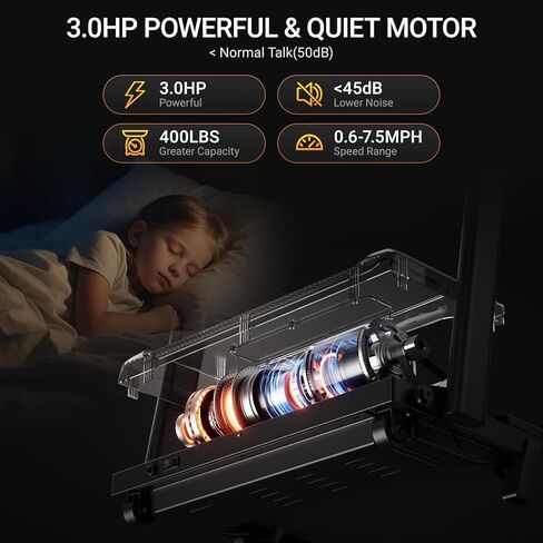 16% Incline Treadmill with Handle, 4-in-1 Foldable Treadmill with Triple-Screen Console, 3.0HP Quiet Brushless Treadmills for Home and Office Use, 400 LBS Capacity in Kuwait