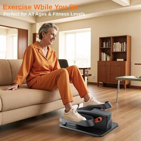آلة بيضاوية الشكل تحت المكتب، جهاز تمرين الساق البيضاوي الكهربائي كما يظهر على شاشة التلفزيون لكبار السن، جهاز تمرين بدواسة محمول هادئ للمكتب المنزلي مع 12 سرعة قابلة للتعديل وجهاز تحكم عن بعد in Kuwait