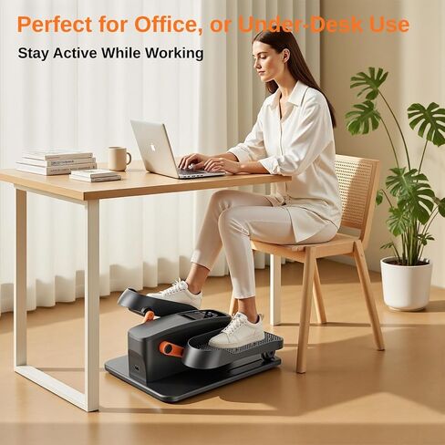 آلة بيضاوية الشكل تحت المكتب، جهاز تمرين الساق البيضاوي الكهربائي كما يظهر على شاشة التلفزيون لكبار السن، جهاز تمرين بدواسة محمول هادئ للمكتب المنزلي مع 12 سرعة قابلة للتعديل وجهاز تحكم عن بعد in Kuwait