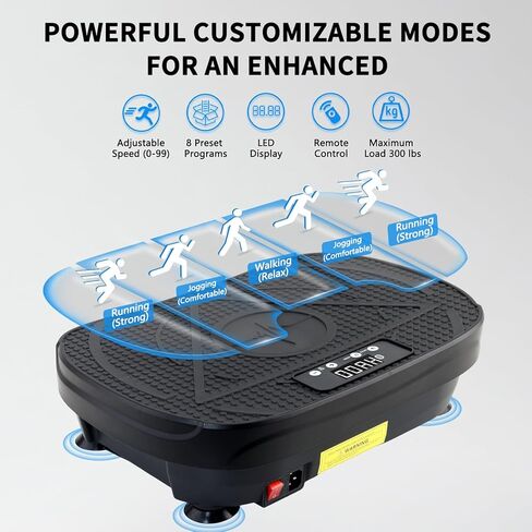 آلة تمرين لوحة الاهتزاز المنزلية، لوحة اهتزاز للتصريف اللمفاوي، لوحة منصة اهتزاز الجسم بالكامل للياقة البدنية المنزلية وحرق الدهون، معدات صالة الألعاب الرياضية للنساء والرجال in Kuwait