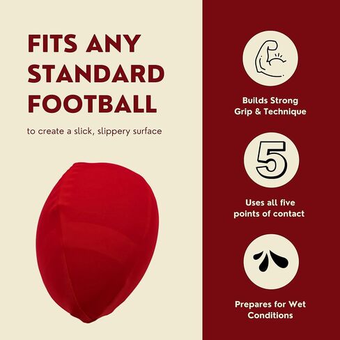 غطاء كرة القدم الزلقة | معدات تدريب كرة القدم لتحسين القبضة ومنع التحسس | ملحقات تدريب لاعب الوسط وجهاز الاستقبال للركض الخلفي | يناسب المقاس القياسي 9 | تدريب لأيام اللعبة الممطرة in Kuwait