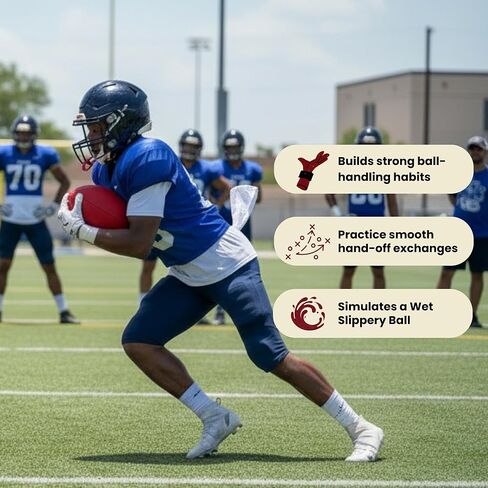 غطاء كرة القدم الزلقة | معدات تدريب كرة القدم لتحسين القبضة ومنع التحسس | ملحقات تدريب لاعب الوسط وجهاز الاستقبال للركض الخلفي | يناسب المقاس القياسي 9 | تدريب لأيام اللعبة الممطرة in Kuwait