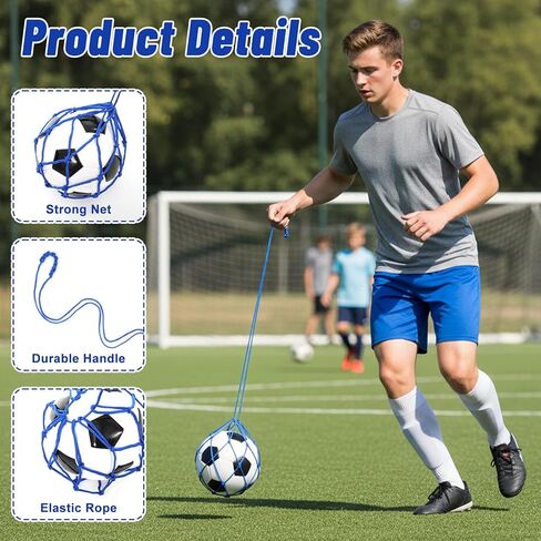 2 Pcs Soccer Kick Trainer Soccer Juggling Trainer Soccers Ball Trainers Kick It Soccers Trainers Adjustable Soccerss Practice Net Balls Training Equipment Fits Ball Size 3, 4, 5 in Saudi Arabia
