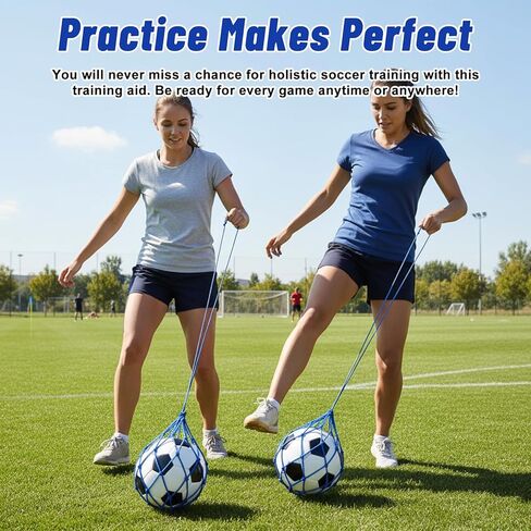 2 Pcs Soccer Kick Trainer Soccer Juggling Trainer Soccers Ball Trainers Kick It Soccers Trainers Adjustable Soccerss Practice Net Balls Training Equipment Fits Ball Size 3, 4, 5 in Saudi Arabia