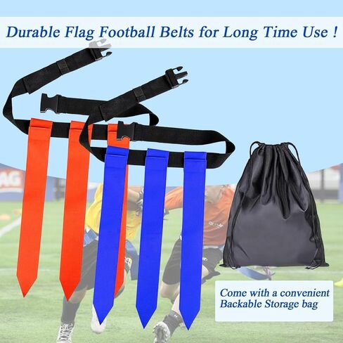 أحزمة كرة قدم العلم، 10 مجموعات مجموعات كرة قدم علم قابلة للتعديل مع أعلام وأحزمة للتدريب، مع حقيبة تخزين in Kuwait