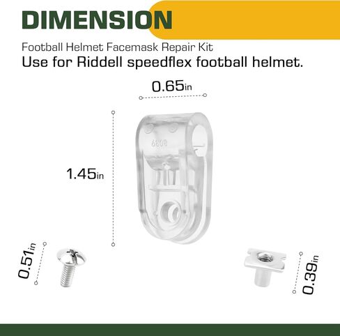 Football Helmet Facemask Clips Kit for Riddell Speedflex Youth & Adult Helmet Repair Kit, Football Helmet Face Mask Bracket Hardware Kit Including Screws & Nuts - 4 PCS in Kuwait