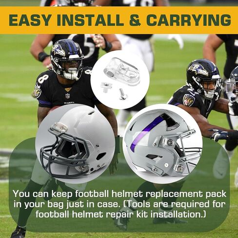 Football Helmet Facemask Clips Kit for Riddell Speedflex Youth & Adult Helmet Repair Kit, Football Helmet Face Mask Bracket Hardware Kit Including Screws & Nuts - 4 PCS in Kuwait