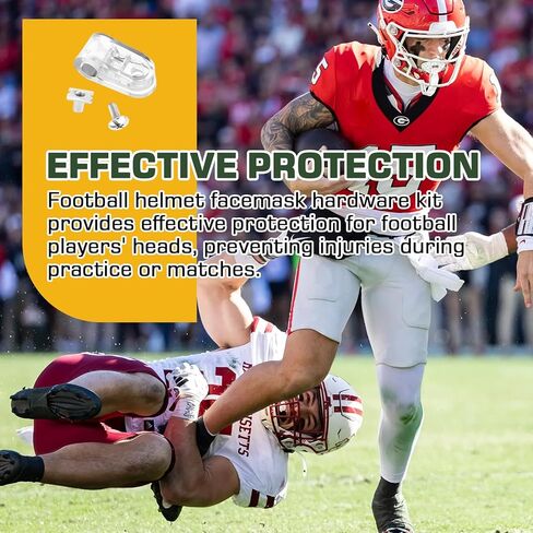 Football Helmet Facemask Clips Kit for Riddell Speedflex Youth & Adult Helmet Repair Kit, Football Helmet Face Mask Bracket Hardware Kit Including Screws & Nuts - 4 PCS in Kuwait