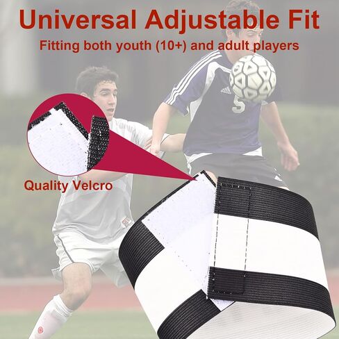 4 Pcs Captain Armbands for Football Soccer Training, Adult & Youths Elastic Breathable Adjustable Sports Arm Band Kids Junior Captain Armband Sport Accessory Black in Kuwait