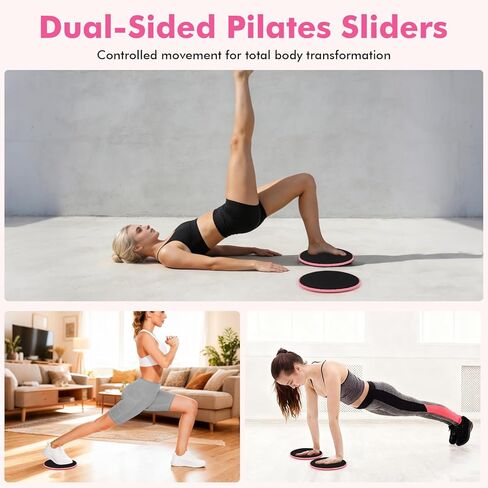 مجموعة معدات البيلاتيس للتمرينات المنزلية، مجموعة أساسيات البيلاتيس المنزلية للنساء مع حلقة بيلاتيس ومجموعة كرات، وأشرطة مقاومة، وحزام يوغا، ومزلجات أساسية، وكرة تدليك، وإكسسوارات جوارب للمبتدئين in Kuwait