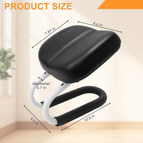 مقعد التأمل باللون الأسود، كرسي التأمل بارتفاع قابل للتعديل، مقعد للتأمل للركوع، كرسي سيزا، مقعد للصلاة مع وسادة للاستوديو المنزلي، مقعد يوجا محمول غير قابل للانزلاق. in Kuwait