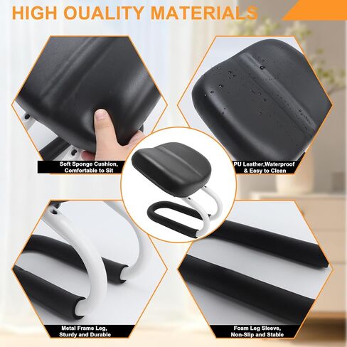 مقعد التأمل باللون الأسود، كرسي التأمل بارتفاع قابل للتعديل، مقعد للتأمل للركوع، كرسي سيزا، مقعد للصلاة مع وسادة للاستوديو المنزلي، مقعد يوجا محمول غير قابل للانزلاق. in Kuwait