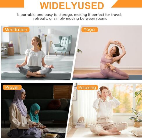 مقعد التأمل باللون الأسود، كرسي التأمل بارتفاع قابل للتعديل، مقعد للتأمل للركوع، كرسي سيزا، مقعد للصلاة مع وسادة للاستوديو المنزلي، مقعد يوجا محمول غير قابل للانزلاق. in Kuwait