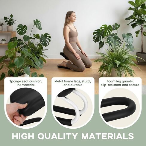 Meditation Bench,Adjustable Kneeling Meditation Stool,Metal Kneeling Stool with Non-Slip Cushion,Ergonomic Meditation Chair,Seiza Chair,Portable Yoga Stool for Meditation Yoga Home Prayer in Kuwait