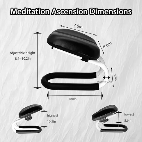 مقعد التأمل، كرسي ركوع معدني قابل للتعديل، كرسي تأمل غير قابل للانزلاق مع وسادة، كراسي تأمل مريحة أو مقعد يوجا، كراسي سيزا للتأمل، الاستوديوهات المنزلية، غرف اليوغا. in Kuwait