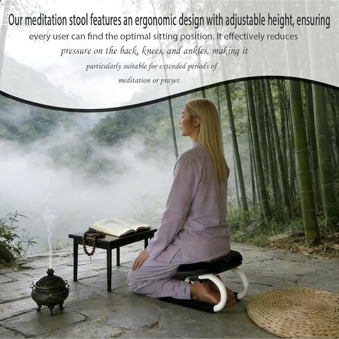 مقعد التأمل، كرسي ركوع معدني قابل للتعديل، كرسي تأمل غير قابل للانزلاق مع وسادة، كراسي تأمل مريحة أو مقعد يوجا، كراسي سيزا للتأمل، الاستوديوهات المنزلية، غرف اليوغا. in Kuwait