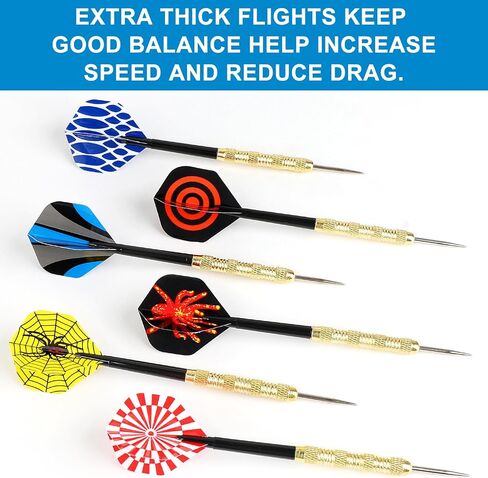 Accmor 90pcs Standard Dart Flights Set, Dart Flights for Steel Tip Darts/Soft Plastic Tip Darts, Dart Replacement Flights Accessories in Saudi Arabia