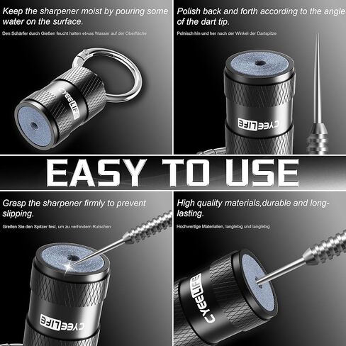 CyeeLife Keyring Dart Sharpener Stone,Portable Dart Point Sharpener,Rapid Sharpening Tool,Dart Accessories in Kuwait