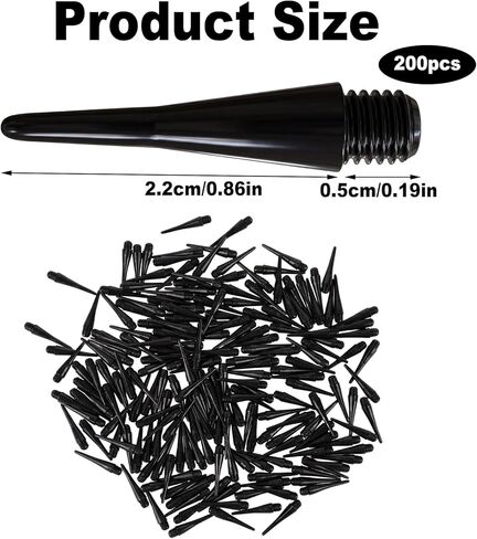 200 Pack 2BA Thread Soft Dart Tips - Premium Plastic Replacement Points, Essential Accessories for Electronic Dartboards & Soft Tip Darts, Good Gifts for Men Women in Kuwait