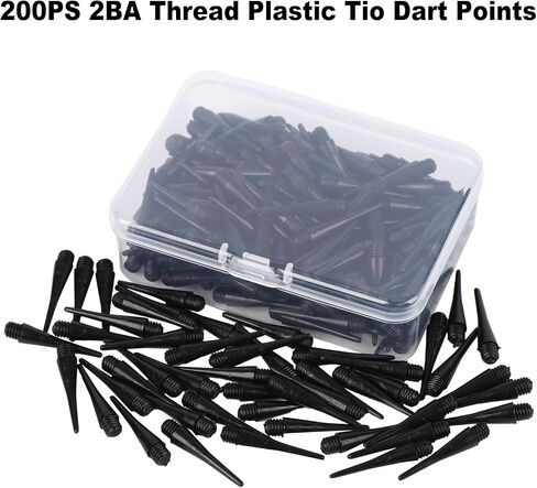 200 Pack 2BA Thread Soft Dart Tips - Premium Plastic Replacement Points, Essential Accessories for Electronic Dartboards & Soft Tip Darts, Good Gifts for Men Women in Kuwait