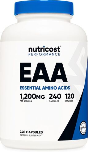 Nutricost EAA Capsules 1200mg, 240 Capsules - Essential Amino Acids, 120 Servings - Non-GMO, Gluten Free & Vegan in Saudi Arabia