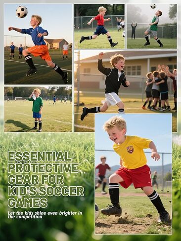 Kids Soccer Shin Guards Toddler Shin Pads with Sleeves and Socks for Age 3-16 Protective Lightweight Soccer Equipment Ideal for Playing Training Inspired by The World Cup in Kuwait