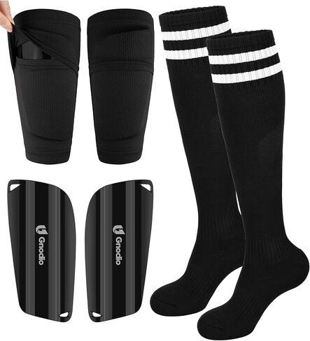 مجموعة واقيات أرجل كرة القدم للأطفال مع الأكمام والجوارب، وسادات طويلة للأطفال الصغار من سن 3 إلى 12 سنة، معدات كرة قدم خفيفة الوزن للأولاد والبنات in Kuwait