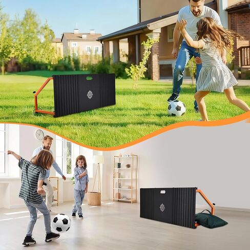 CAROD Soccer Rebounder Board, 40 X 16 Inch Portable Soccer Training Equipment, Two Rebound Angles, Equipped with Two Sandbags and Two Ground Stakes, Suitable for Soccer Passing and Shooting Drills in Kuwait