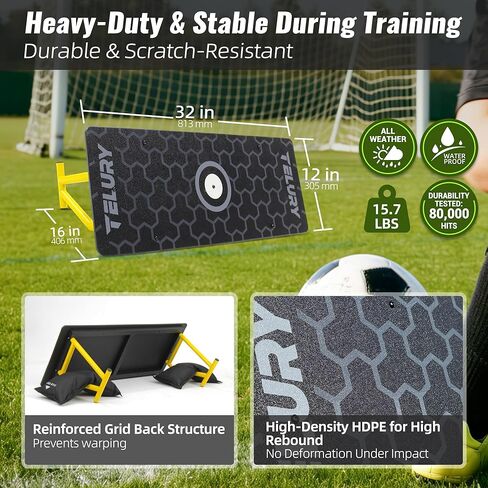 4-Angle Soccer Rebounder Board, Portable Soccer Rebound Wall for Passing, First Touch & Shooting Training, Heavy Duty HDPE Kick Back Trainer in Kuwait