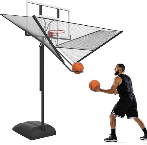 Upgrade Basketball Shot Trainer with Net Return Attachment, Heavy Duty Basketball Rebounder Ball Return for Basketball Hoop fit 18" Basketball Rim for Outdoor Indoor in Kuwait