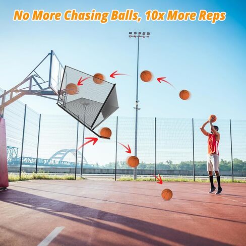 Upgrade Basketball Shot Trainer with Net Return Attachment, Heavy Duty Basketball Rebounder Ball Return for Basketball Hoop fit 18" Basketball Rim for Outdoor Indoor in Kuwait
