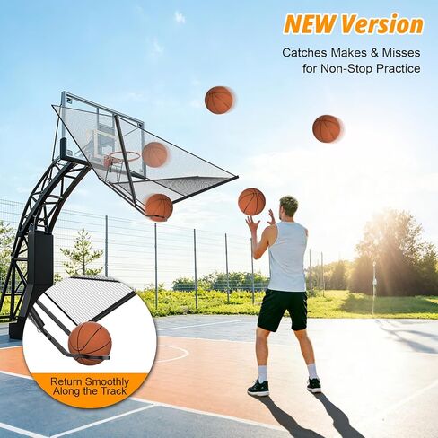 Upgrade Basketball Shot Trainer with Net Return Attachment, Heavy Duty Basketball Rebounder Ball Return for Basketball Hoop fit 18" Basketball Rim for Outdoor Indoor in Kuwait