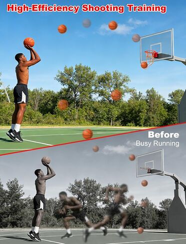 Rotatable Basketball Return Attachment: Heavy Duty Basketball Rebounder with Stable Large Hooks Set for 14"-18" Rim Baskets - Training Accessories for Shooting Practice Outdoor & Indoor in Kuwait