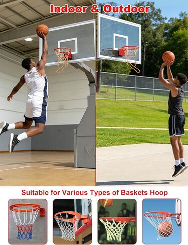Rotatable Basketball Return Attachment: Heavy Duty Basketball Rebounder with Stable Large Hooks Set for 14"-18" Rim Baskets - Training Accessories for Shooting Practice Outdoor & Indoor in Kuwait