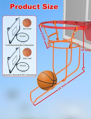 Rotatable Basketball Return Attachment: Heavy Duty Basketball Rebounder with Stable Large Hooks Set for 14"-18" Rim Baskets - Training Accessories for Shooting Practice Outdoor & Indoor in Kuwait
